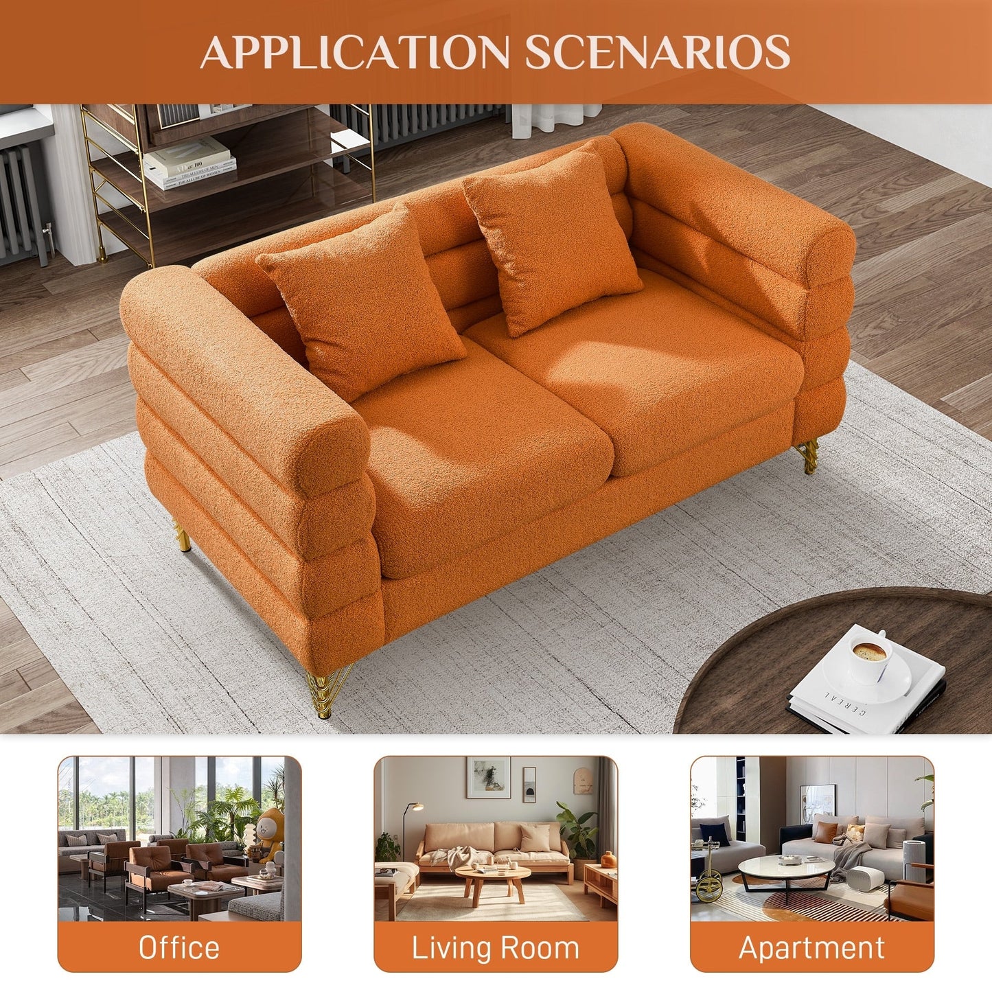 Ouyessir Mid Century Sofa Couch for Bedroom, Living Room, Lounges, Office, Apartment