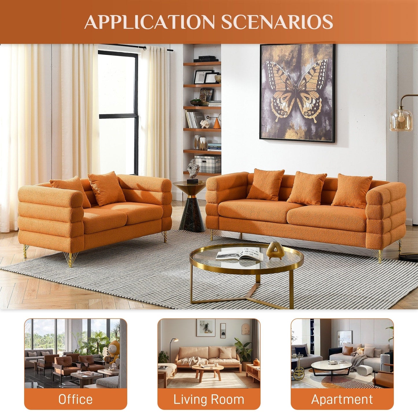 Ouyessir Mid Century Sofa Couch for Bedroom, Living Room, Lounges, Office, Apartment