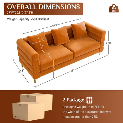 Ouyessir Mid Century Sofa Couch for Bedroom, Living Room, Lounges, Office, Apartment