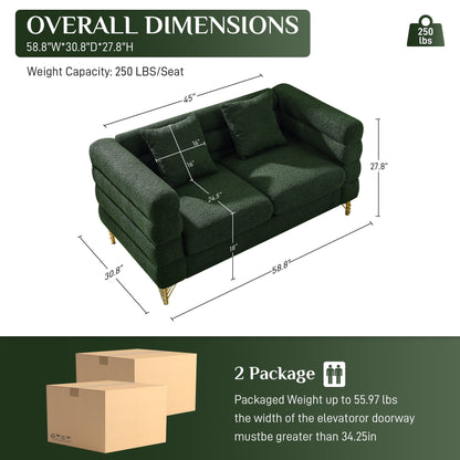 Ouyessir Mid Century Sofa Couch for Bedroom, Living Room, Lounges, Office, Apartment