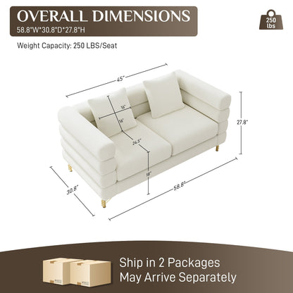 Ouyessir Mid Century Sofa Couch for Bedroom, Living Room, Lounges, Office, Apartment