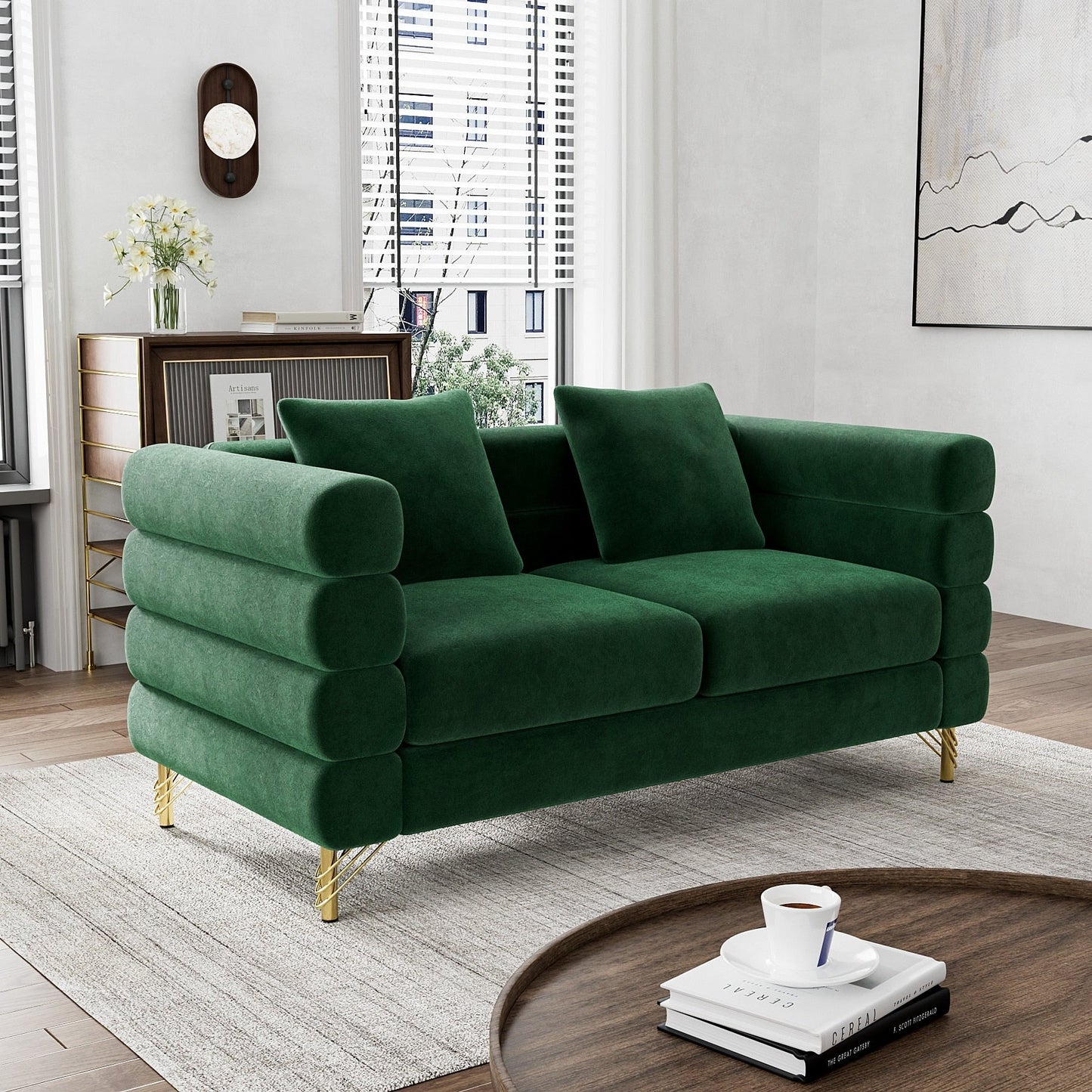 Ouyessir Mid Century Sofa Couch for Bedroom, Living Room, Lounges, Office, Apartment