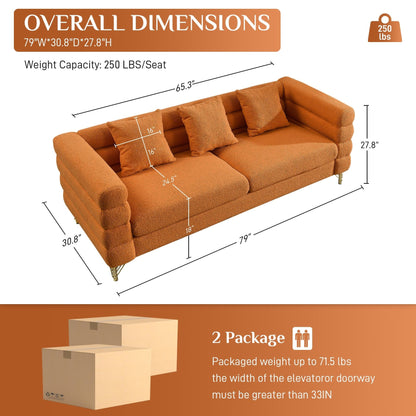 Ouyessir Mid Century Sofa Couch for Bedroom, Living Room, Lounges, Office, Apartment