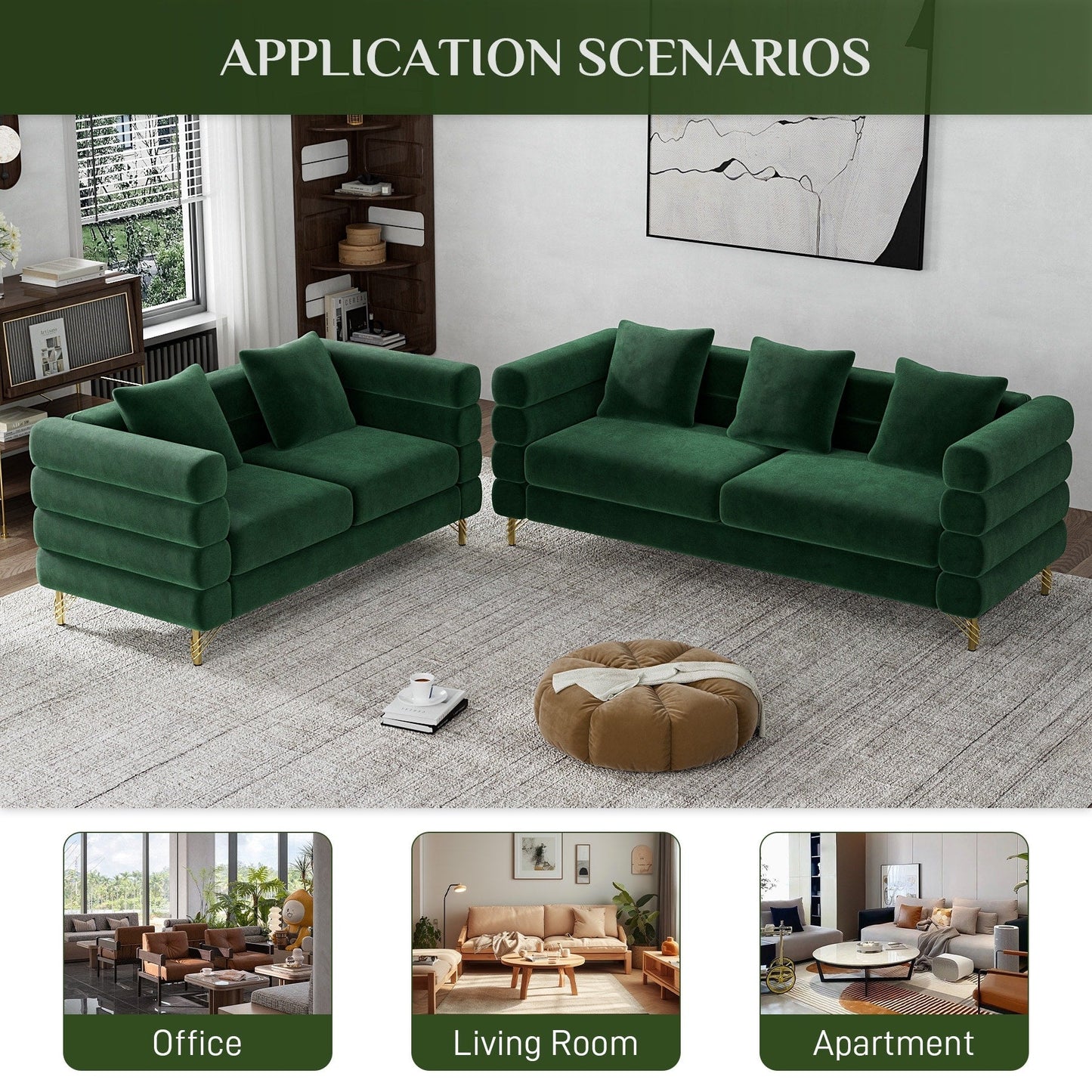Ouyessir Mid Century Sofa Couch for Bedroom, Living Room, Lounges, Office, Apartment
