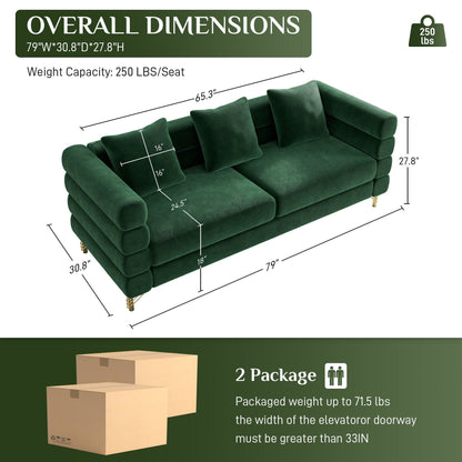 Ouyessir Mid Century Sofa Couch for Bedroom, Living Room, Lounges, Office, Apartment