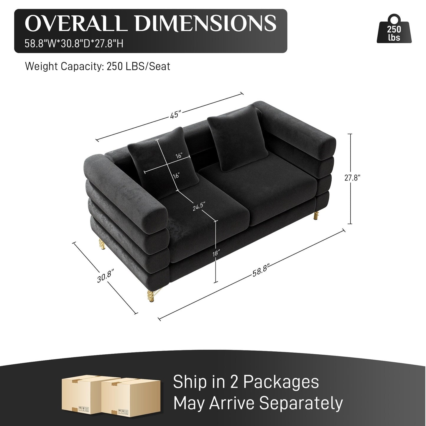 Ouyessir Mid Century Sofa Couch for Bedroom, Living Room, Lounges, Office, Apartment