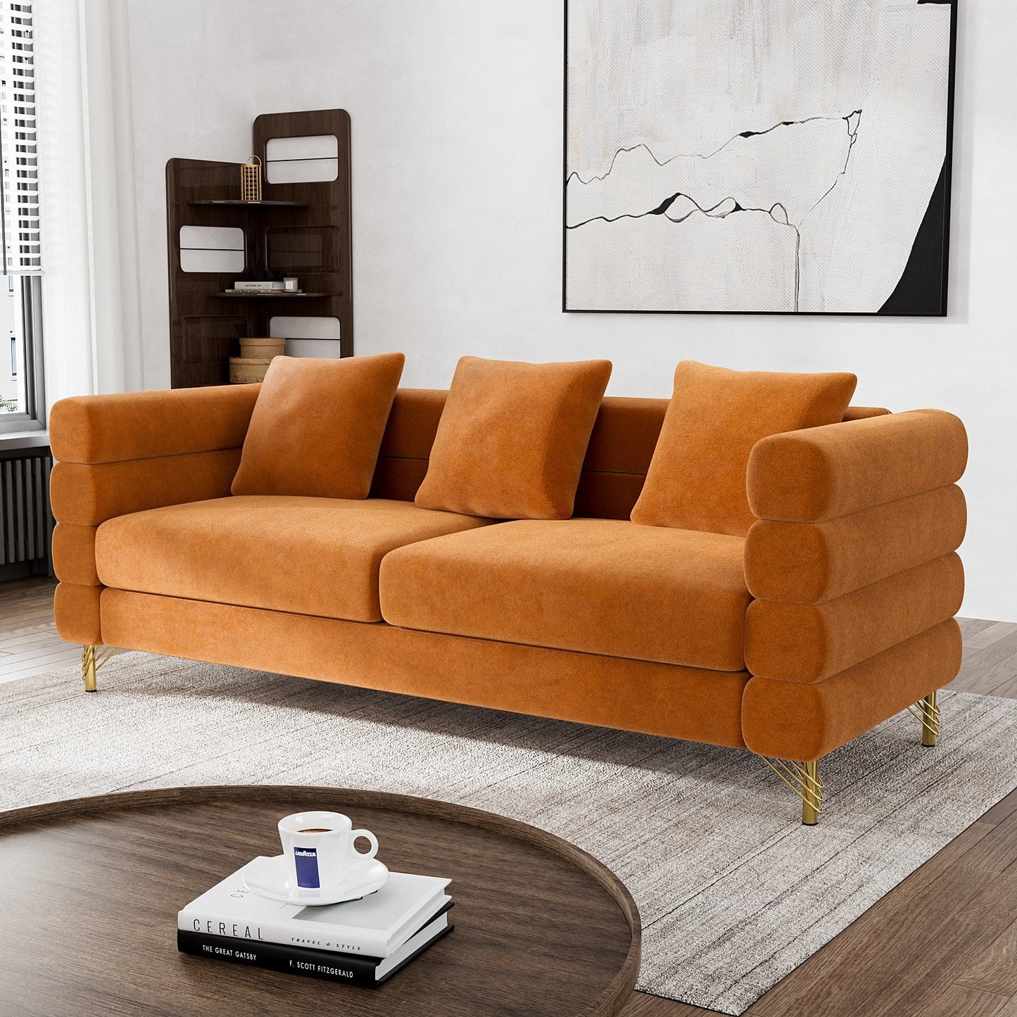 Ouyessir Mid Century Sofa Couch for Bedroom, Living Room, Lounges, Office, Apartment