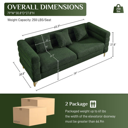 Ouyessir Mid Century Sofa Couch for Bedroom, Living Room, Lounges, Office, Apartment