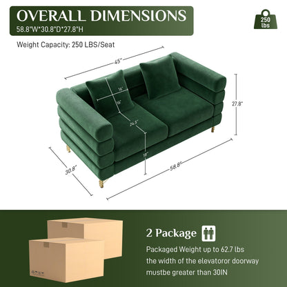 Ouyessir Mid Century Sofa Couch for Bedroom, Living Room, Lounges, Office, Apartment