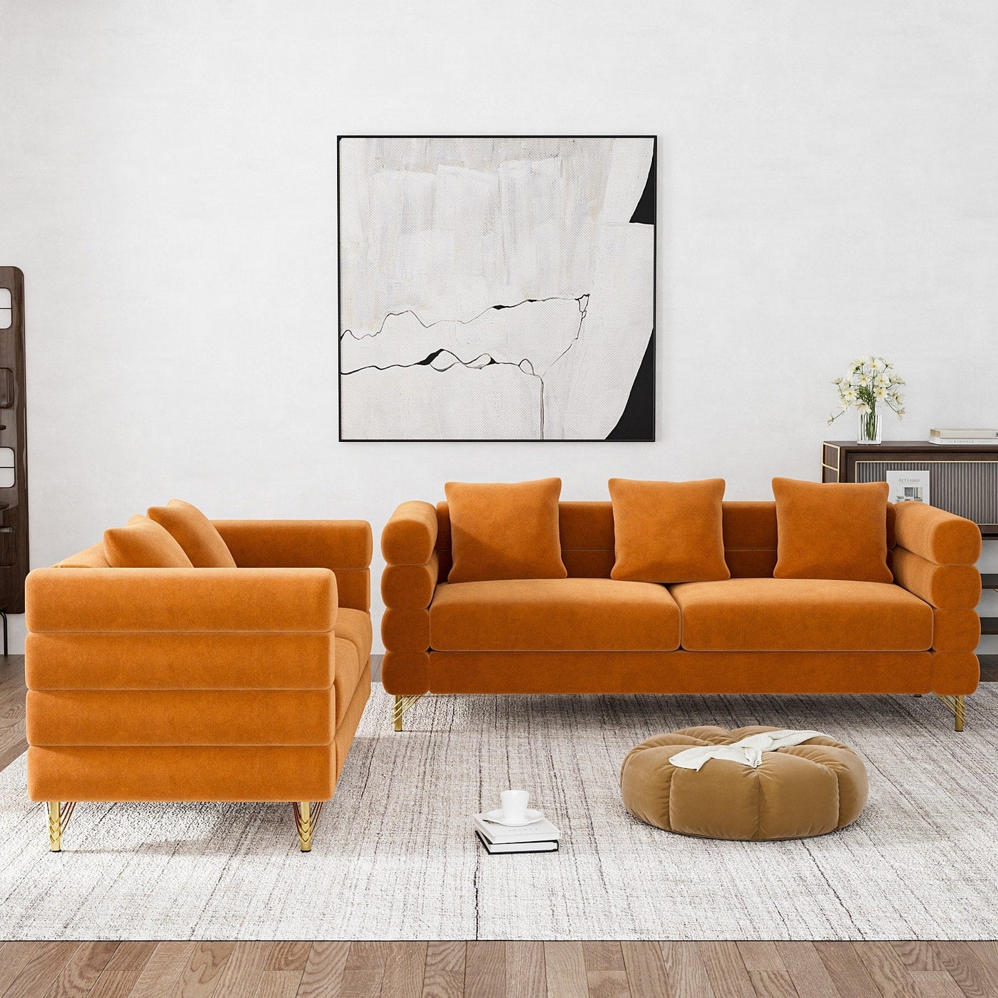 Ouyessir Mid Century Sofa Couch for Bedroom, Living Room, Lounges, Office, Apartment