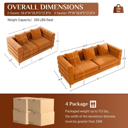 Ouyessir Mid Century Sofa Couch for Bedroom, Living Room, Lounges, Office, Apartment