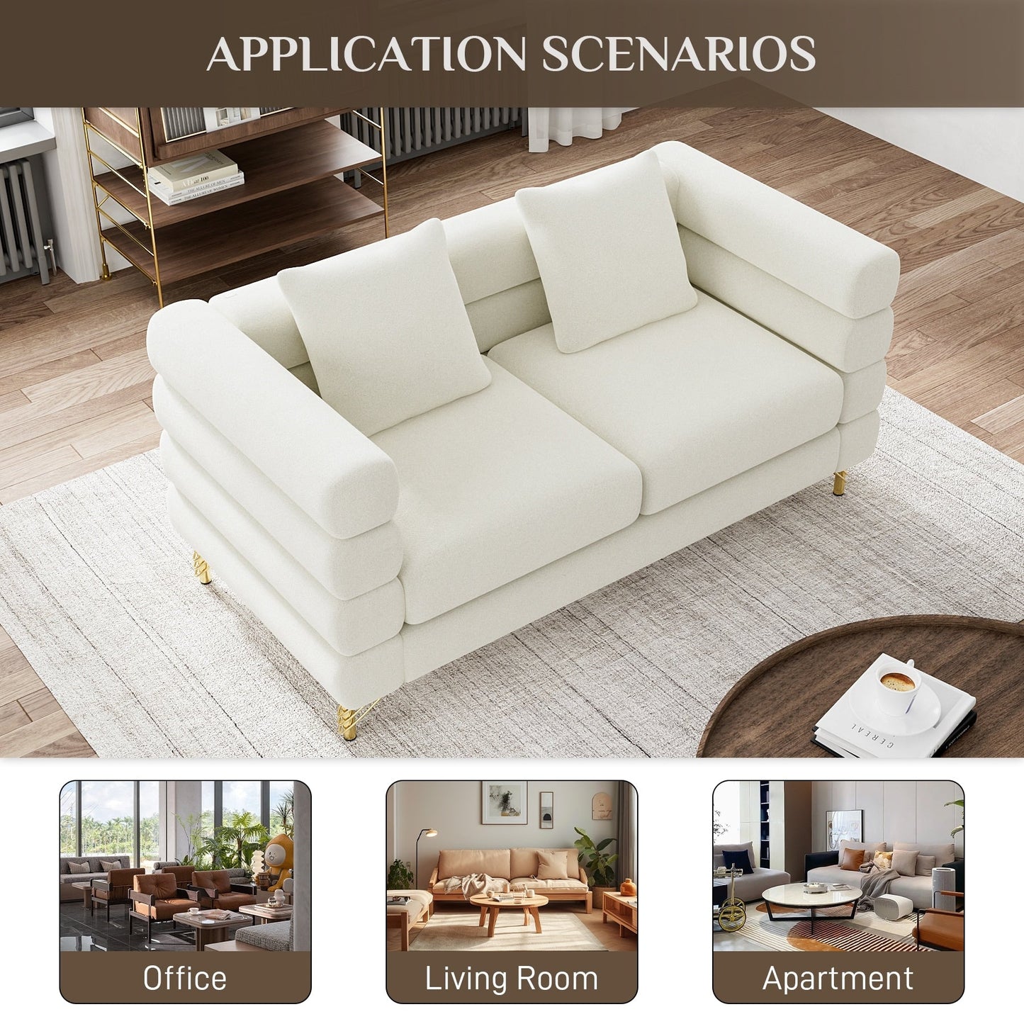 Ouyessir Mid Century Sofa Couch for Bedroom, Living Room, Lounges, Office, Apartment