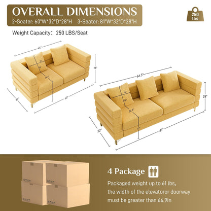 Ouyessir Mid Century Sofa Couch for Bedroom, Living Room, Lounges, Office, Apartment
