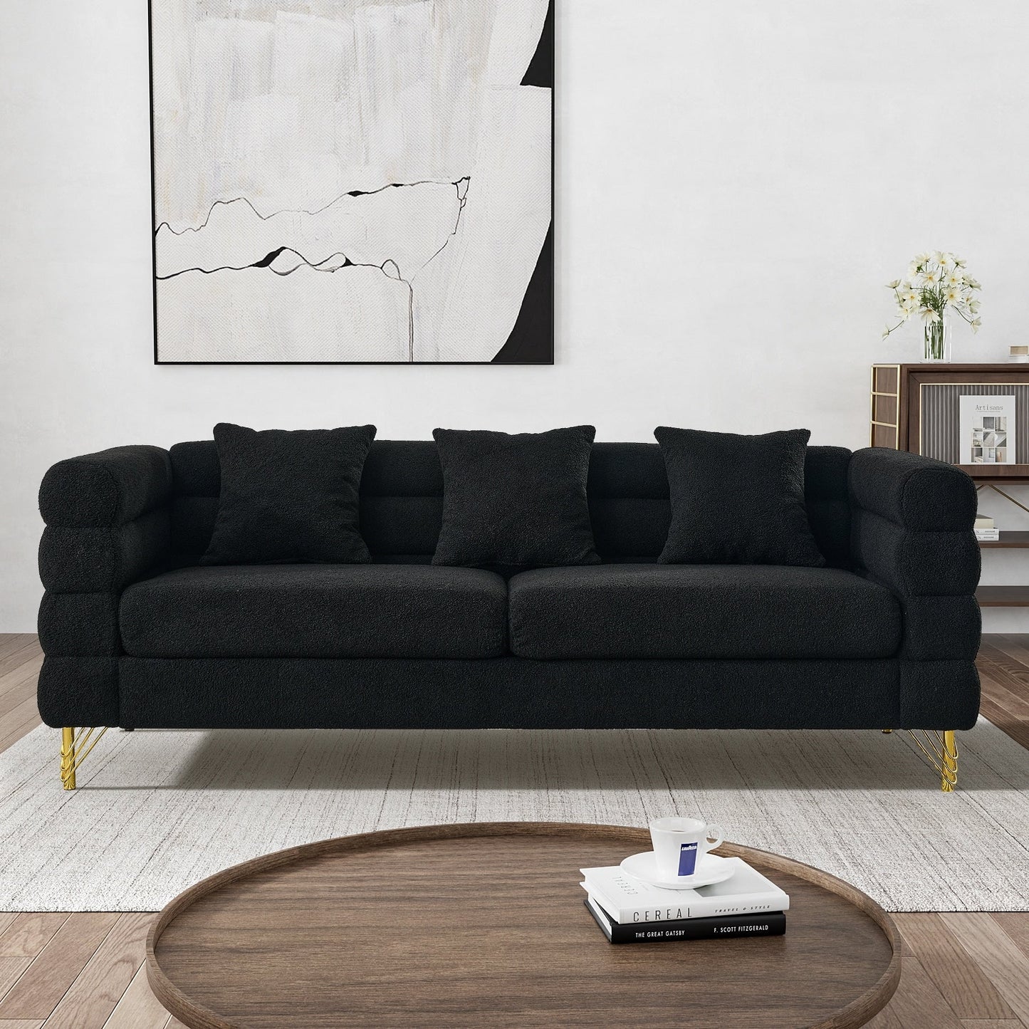 Ouyessir Mid Century Sofa Couch for Bedroom, Living Room, Lounges, Office, Apartment