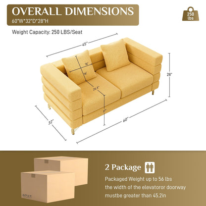 Ouyessir Mid Century Sofa Couch for Bedroom, Living Room, Lounges, Office, Apartment
