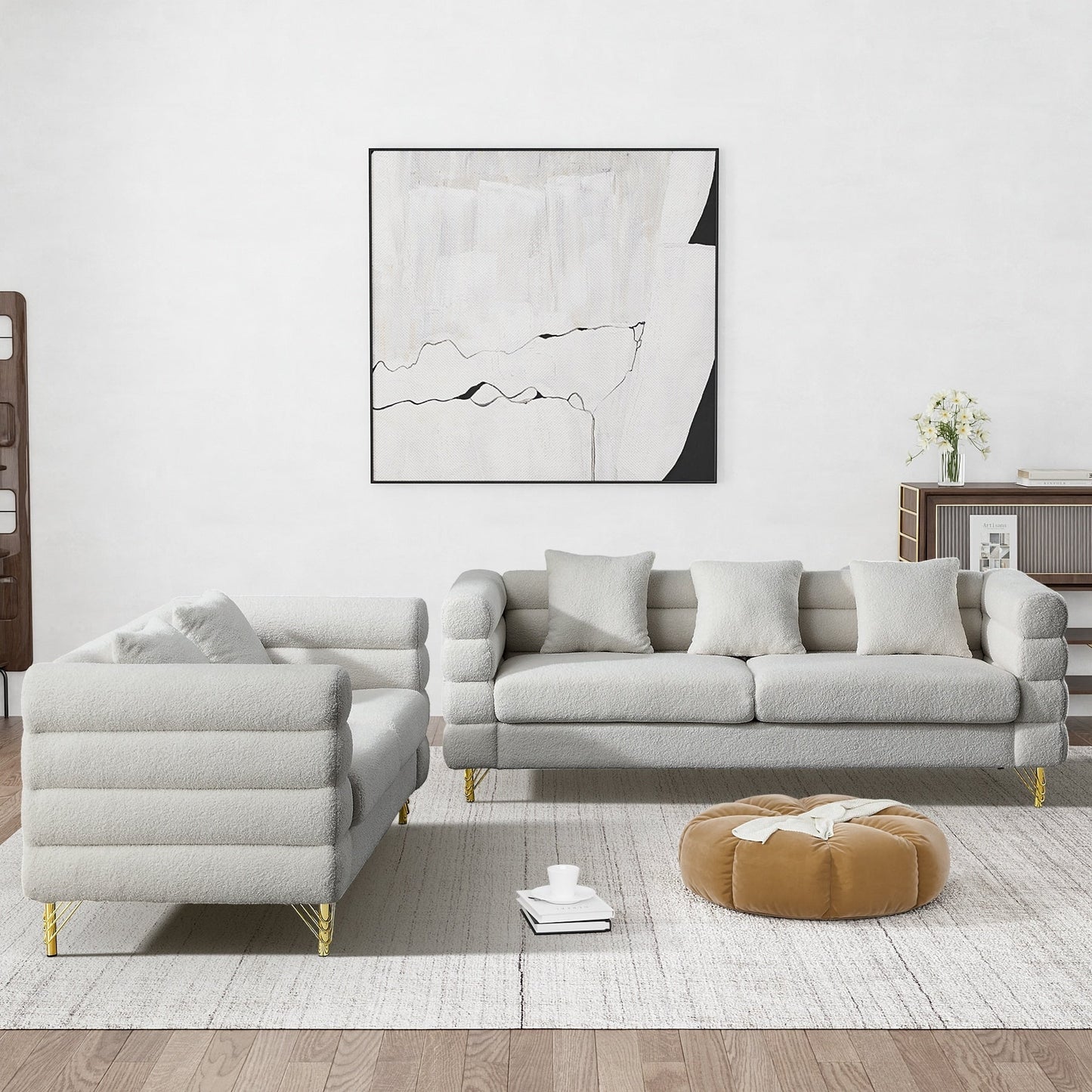 Ouyessir Mid Century Sofa Couch for Bedroom, Living Room, Lounges, Office, Apartment