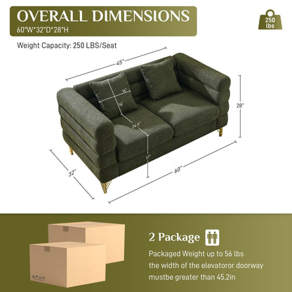 Ouyessir Mid Century Sofa Couch for Bedroom, Living Room, Lounges, Office, Apartment
