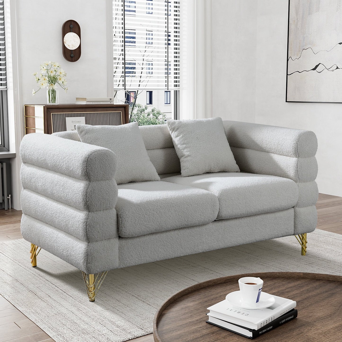 Ouyessir Mid Century Sofa Couch for Bedroom, Living Room, Lounges, Office, Apartment