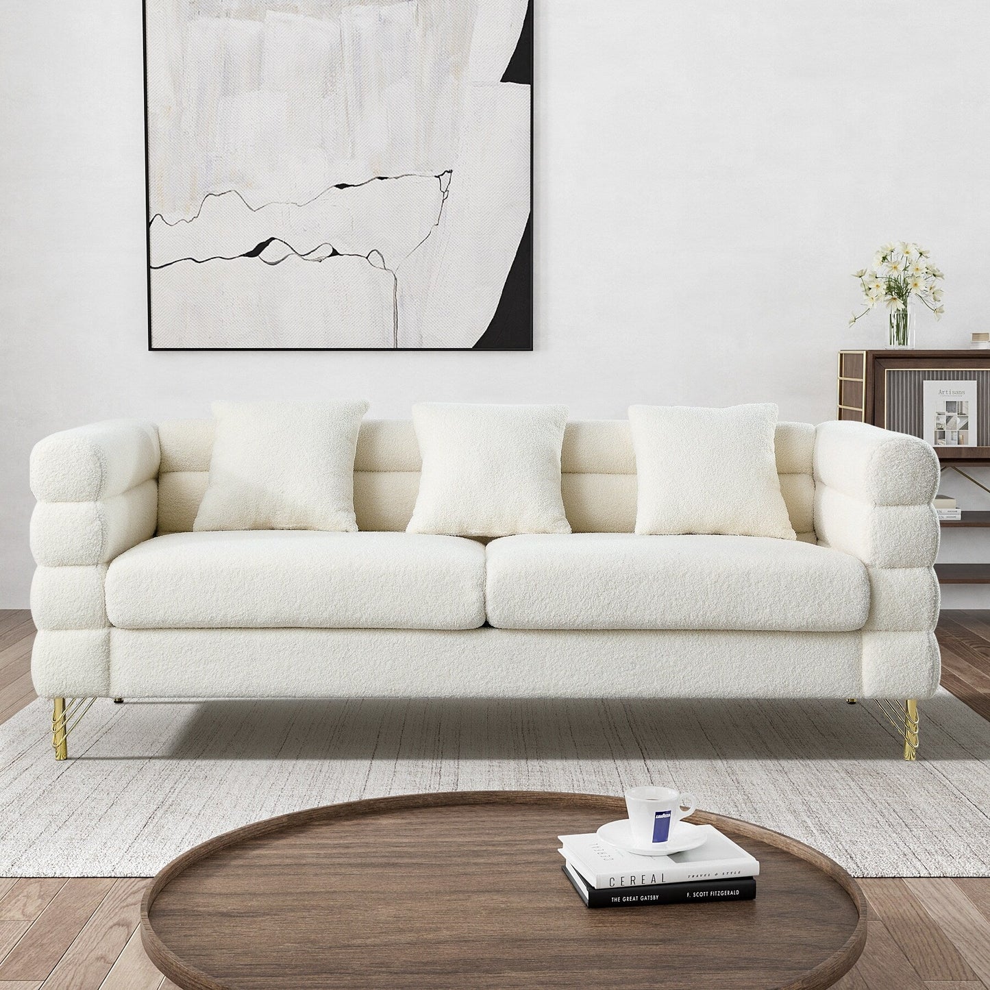 Ouyessir Mid Century Sofa Couch for Bedroom, Living Room, Lounges, Office, Apartment