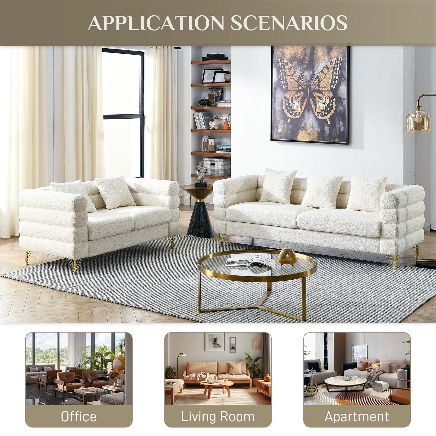 Ouyessir Mid Century Sofa Couch for Bedroom, Living Room, Lounges, Office, Apartment