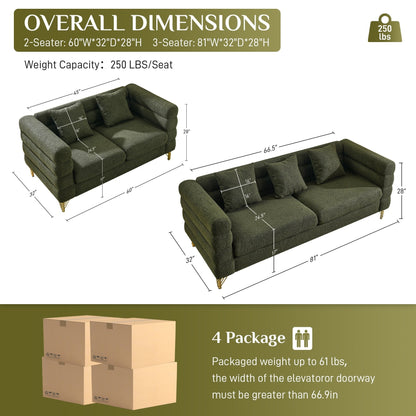 Ouyessir Mid Century Sofa Couch for Bedroom, Living Room, Lounges, Office, Apartment