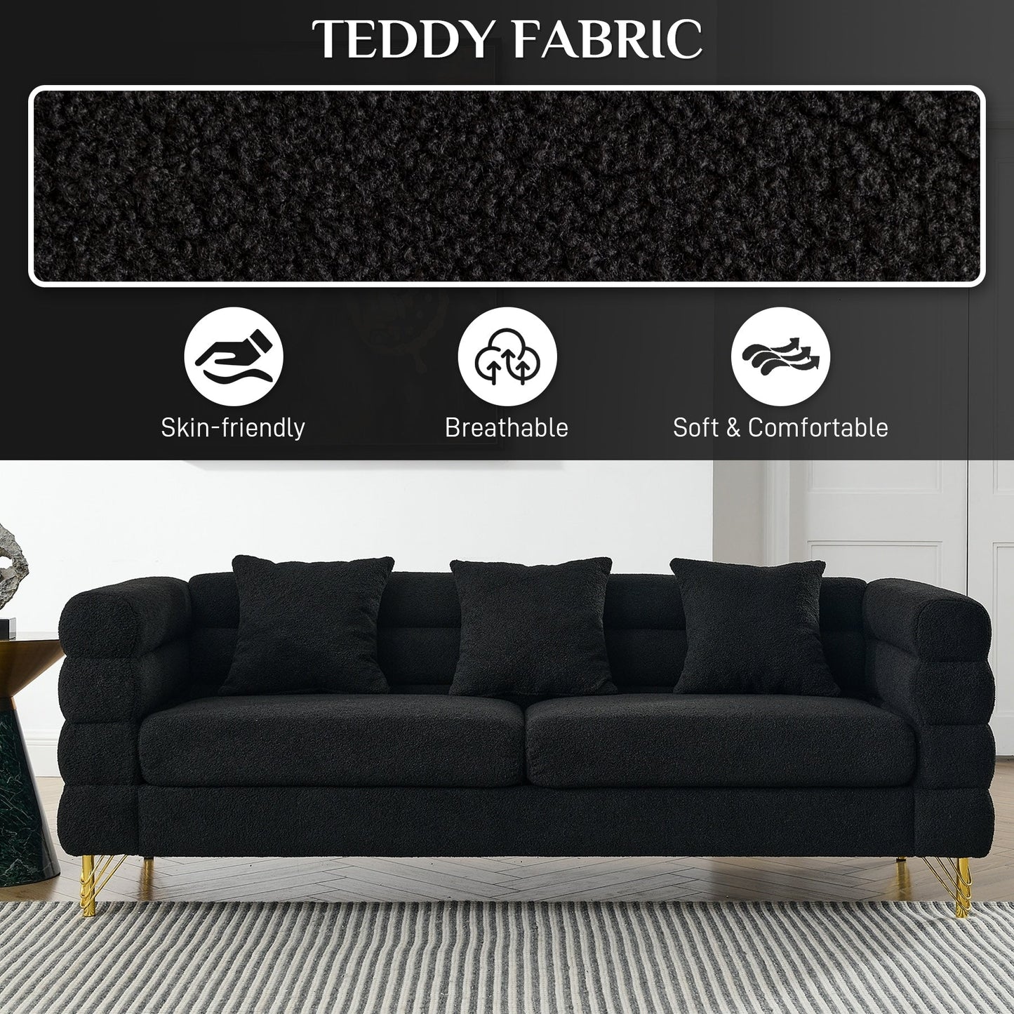 Ouyessir Mid Century Sofa Couch for Bedroom, Living Room, Lounges, Office, Apartment