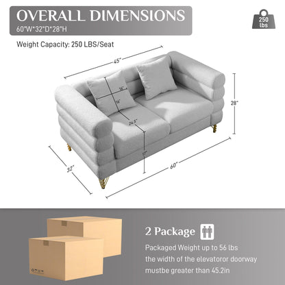Ouyessir Mid Century Sofa Couch for Bedroom, Living Room, Lounges, Office, Apartment