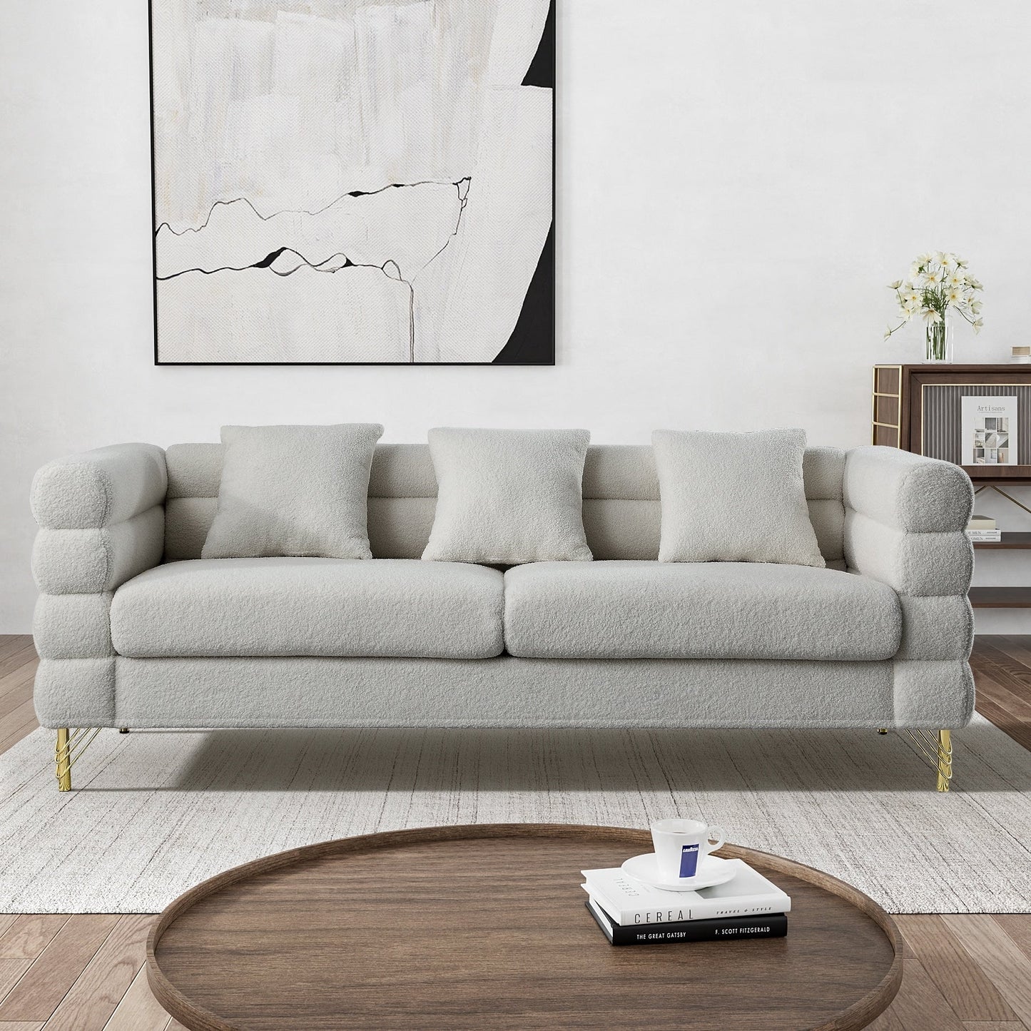 Ouyessir Mid Century Sofa Couch for Bedroom, Living Room, Lounges, Office, Apartment