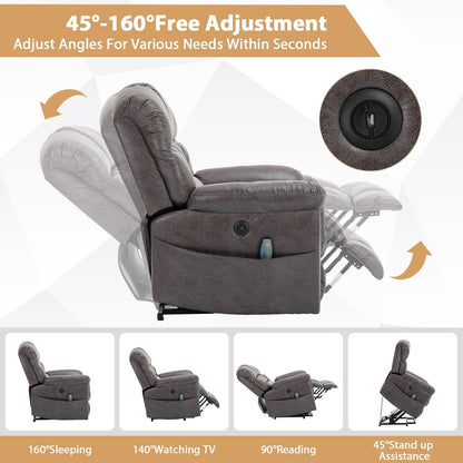 42 Wide Oversize Power Lift Recliner Chair with Massage and Heating