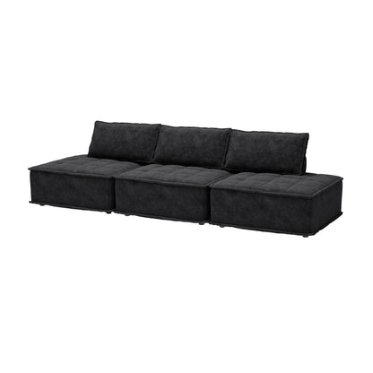 Oversized 3-piece Chenille Modular Square Sofa Set with High-Density Foam Cushions, Free Combination