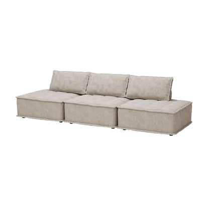 Oversized 3-piece Chenille Modular Square Sofa Set with High-Density Foam Cushions, Free Combination