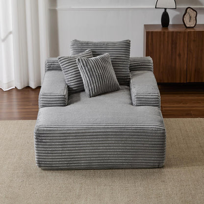 Oversized Chaise Lounge Cloud Couch Plush Corduroy Sleeper Sofa Daybed with Pillows for Living Room No Assembly