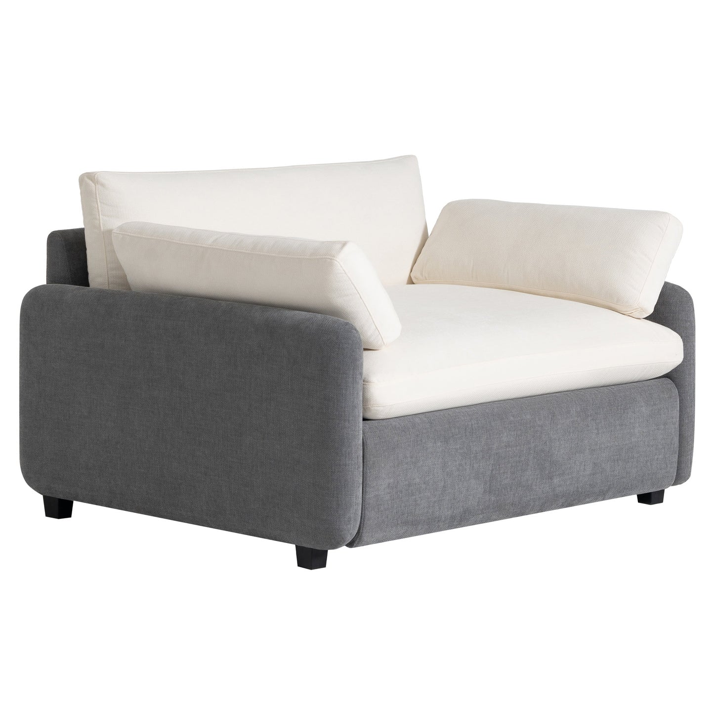 Oversized Chenille Single Sofa Chair â?Wide and Deep Seat Accent Chair with Throw Pillows by Harper&Bright Designs