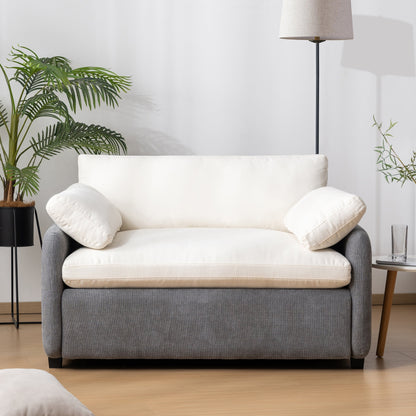 Oversized Chenille Single Sofa Chair â?Wide and Deep Seat Accent Chair with Throw Pillows by Harper&Bright Designs