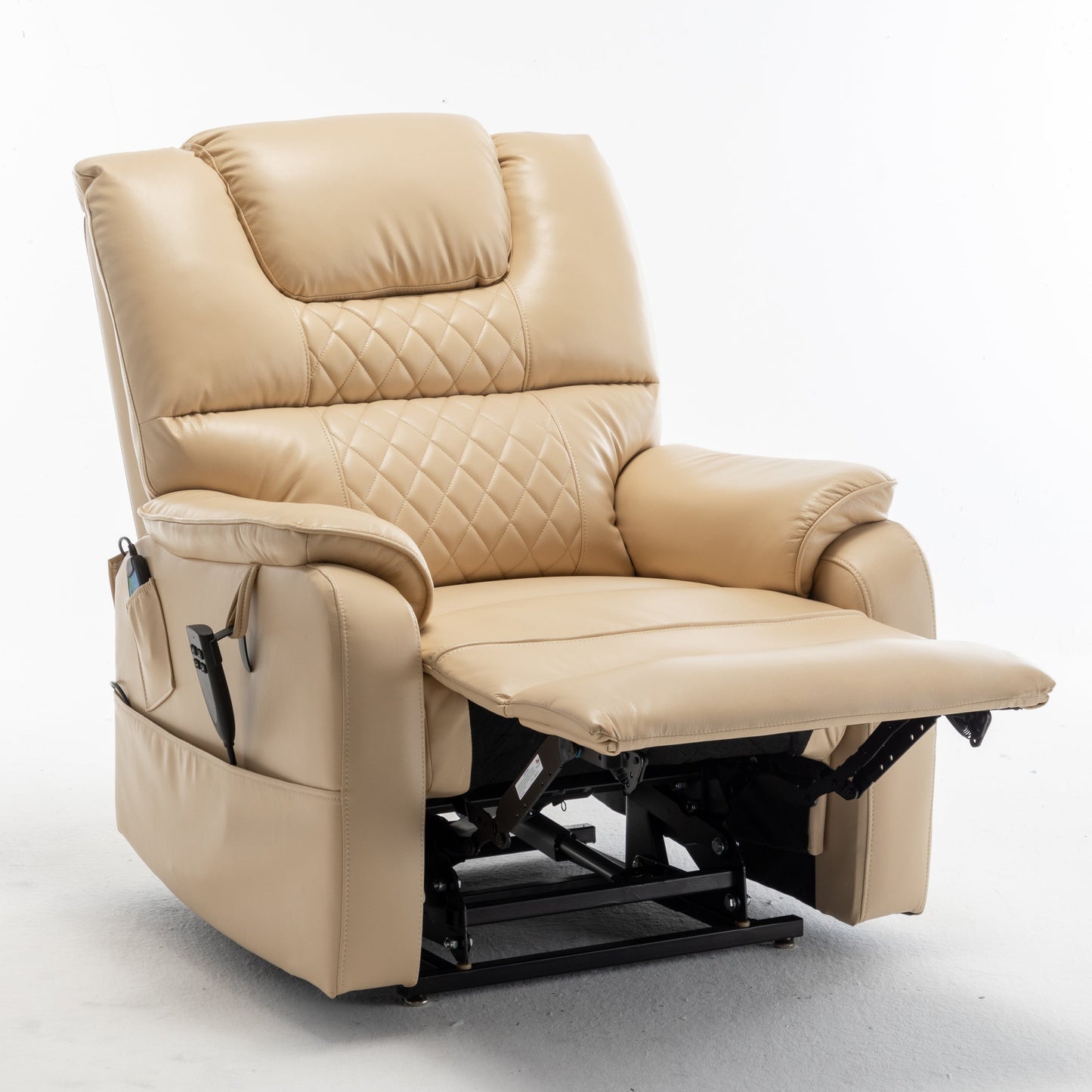 Oversized Electric Lift Recliner with OKIN Motor, Infinite Recline to 180°, Extra-Wide Seat, and Convenient Side Storage