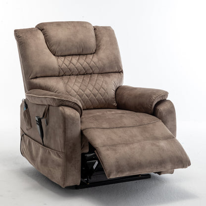 Oversized Electric Lift Recliner with OKIN Motor, Infinite Recline to 180°, Extra-Wide Seat, and Convenient Side Storage