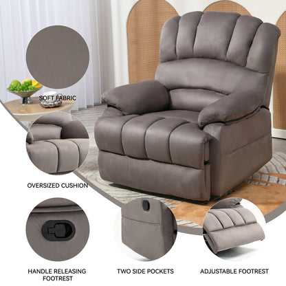 Oversized Manual Recliner with 155° Recline, Simple Assembly, and Extra-Large Design for Your Living Room