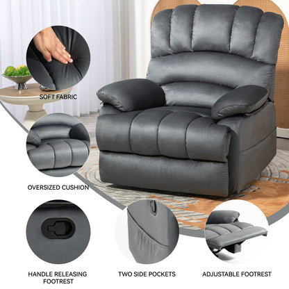 Oversized Manual Recliner with 155° Recline, Simple Assembly, and Extra-Large Design for Your Living Room