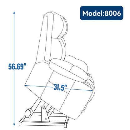 Oversized Power Lift Recliner Chair with Dual Motor, Massage & Lumbar Heat, Chenille Upholstery, Dual Cup Holders & Side Pockets