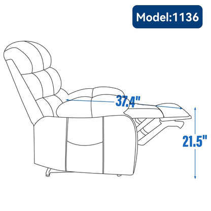 Oversized Power Lift Recliner Chair with Massage, Heat, 8-Point Vibration, Lumbar Heating, USB Port, Dual Side Pockets