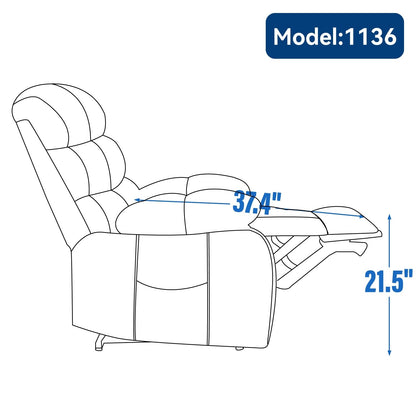 Oversized Power Lift Recliner Chair with Massage, Heat, 8-Point Vibration, Lumbar Heating, USB Port, Dual Side Pockets