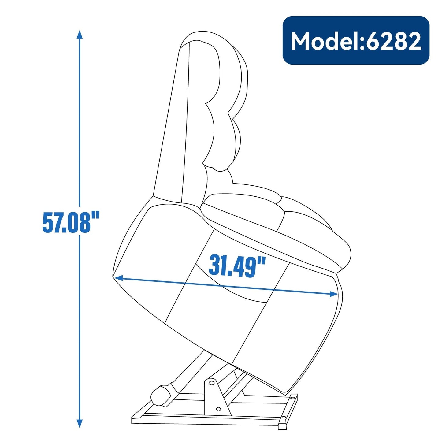 Oversized Power Lift Recliner with Dual Motors, Heat & Massage, Infinite Recline (350LBS Capacity), Remote Control