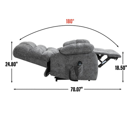 Oversized Power Lift Recliner with Dual Motors, Heat & Massage, Infinite Recline (350LBS Capacity), Remote Control