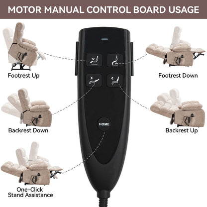 Oversized Power Lift Recliner with Dual Motors, Heat & Massage, Infinite Recline (350LBS Capacity), Remote Control