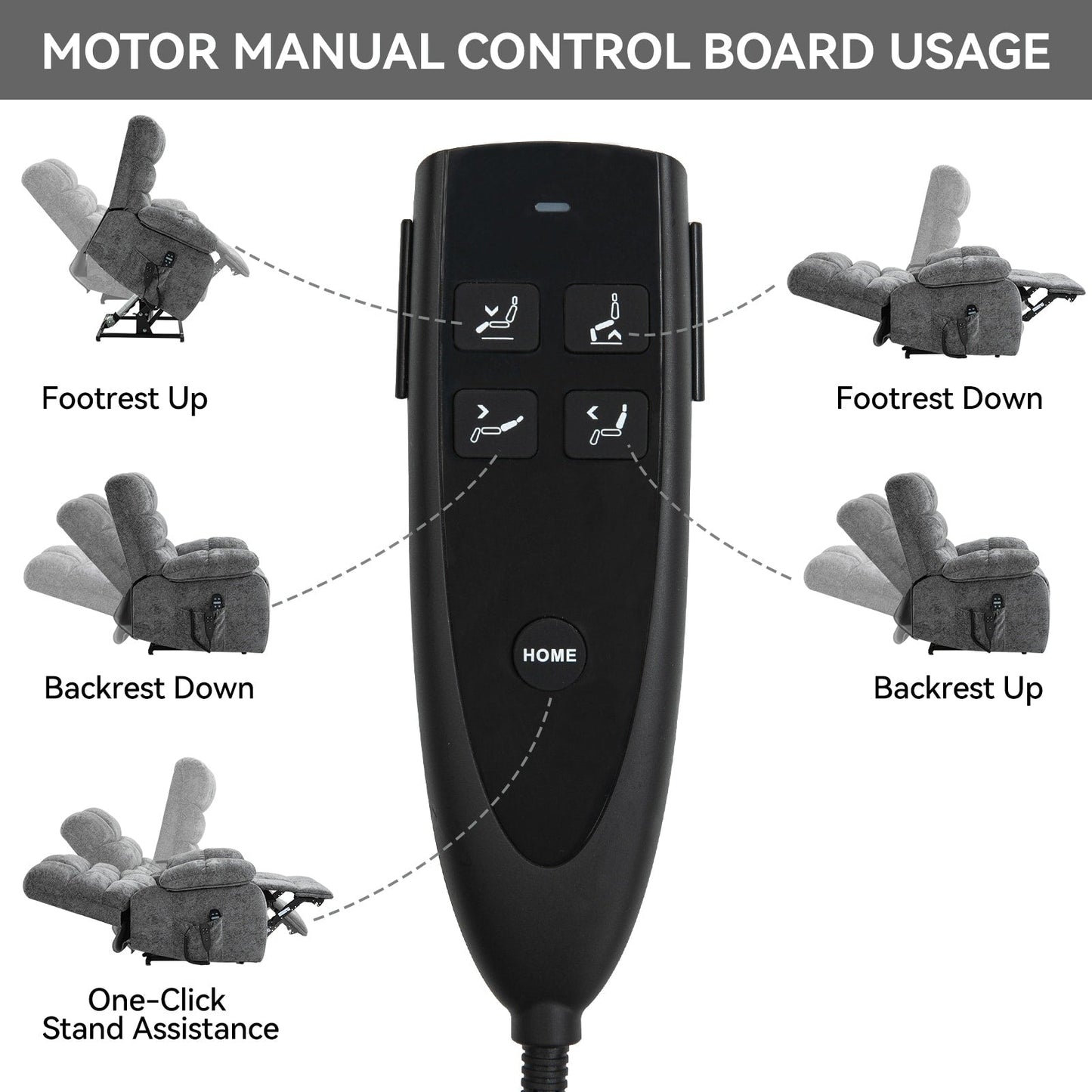 Oversized Power Lift Recliner with Dual Motors, Heat & Massage, Infinite Recline (350LBS Capacity), Remote Control