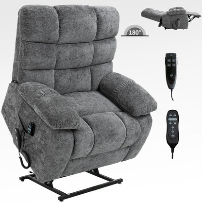 Oversized Power Lift Recliner with Dual Motors, Heat & Massage, Infinite Recline (350LBS Capacity), Remote Control