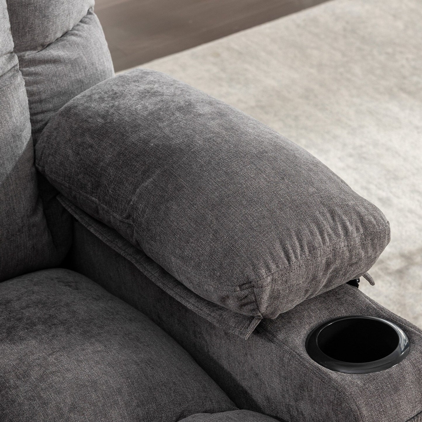 Oversized Rocker Recliner Chair with Massage & Heat, 2 Cup Holders, USB Charging Port, 150Â° Recline & 30Â° Rocking Function