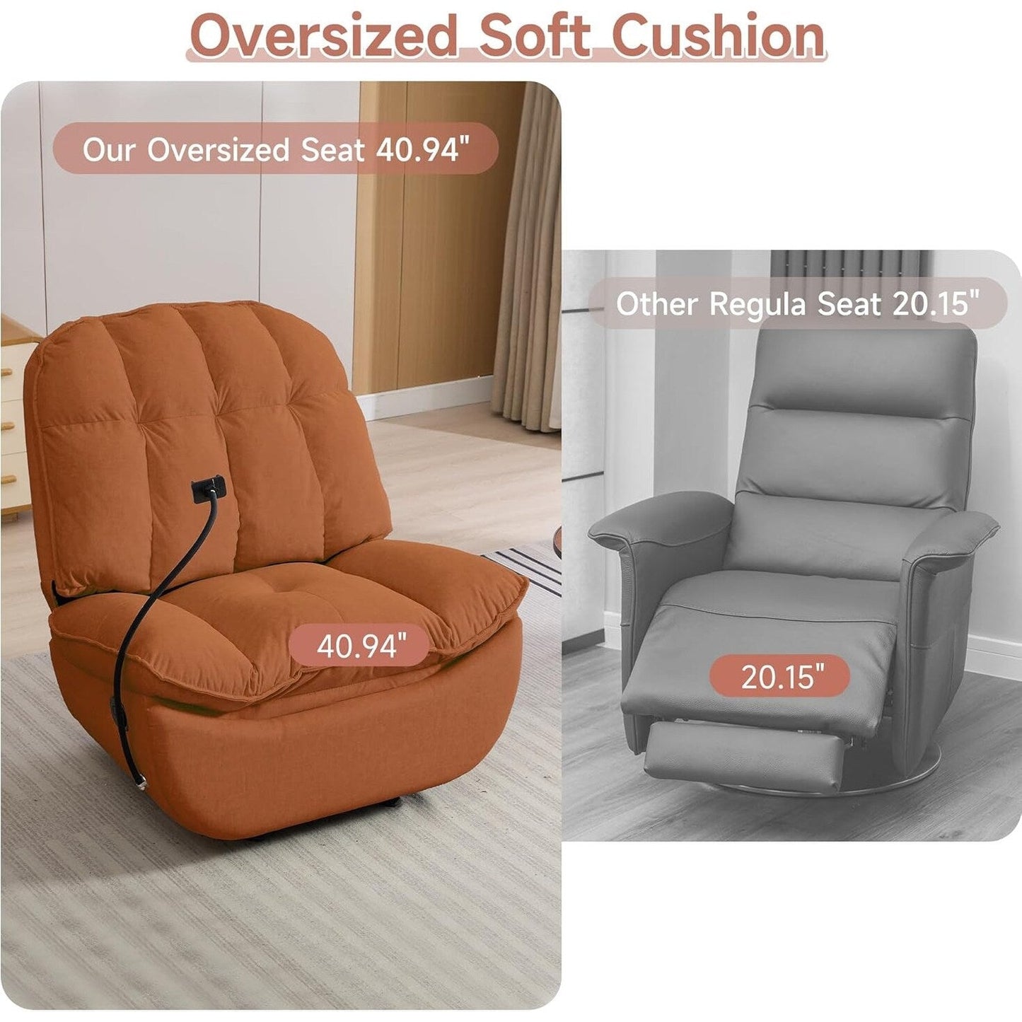 Oversized Rocker Recliner Chairs for Adults 400lbs