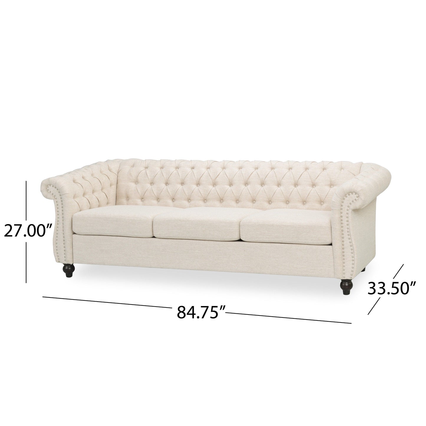 Parksley Tufted Chesterfield 3-seat Sofa by Christopher Knight Home
