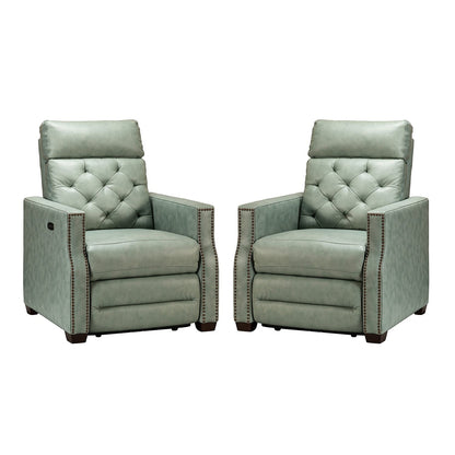 Alina 31.50Wide Genuine Leather Power Recliner with USB Port, Set of 2